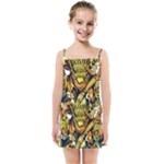 Cowboy Skeleton With Gun Illustration Kids  Summer Sun Dress