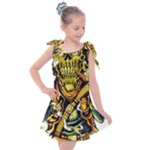Cowboy Skeleton With Gun Illustration Kids  Tie Up Tunic Dress
