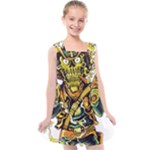 Cowboy Skeleton With Gun Illustration Kids  Cross Back Dress