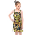 Cowboy Skeleton With Gun Illustration Kids  Overall Dress