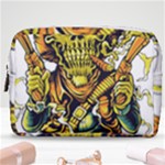 Cowboy Skeleton With Gun Illustration Make Up Pouch (Medium)