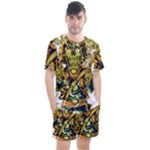 Cowboy Skeleton With Gun Illustration Men s Mesh T-Shirt and Shorts Set