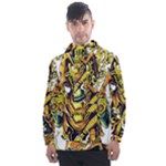 Cowboy Skeleton With Gun Illustration Men s Front Pocket Pullover Windbreaker