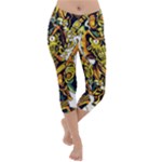 Cowboy Skeleton With Gun Illustration Lightweight Velour Capri Yoga Leggings