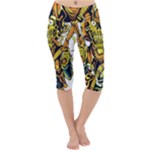 Cowboy Skeleton With Gun Illustration Lightweight Velour Cropped Yoga Leggings