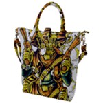 Cowboy Skeleton With Gun Illustration Buckle Top Tote Bag