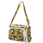 Cowboy Skeleton With Gun Illustration Front Pocket Crossbody Bag
