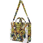 Cowboy Skeleton With Gun Illustration Square Shoulder Tote Bag