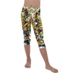 Cowboy Skeleton With Gun Illustration Kids  Lightweight Velour Capri Leggings 