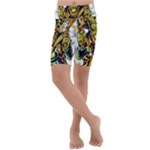 Cowboy Skeleton With Gun Illustration Kids  Lightweight Velour Cropped Yoga Leggings