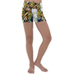 Cowboy Skeleton With Gun Illustration Kids  Lightweight Velour Yoga Shorts