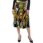 Cowboy Skeleton With Gun Illustration Classic Velour Midi Skirt 