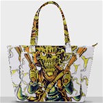Cowboy Skeleton With Gun Illustration Back Pocket Shoulder Bag 