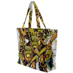 Cowboy Skeleton With Gun Illustration Zip Up Canvas Bag
