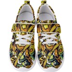 Cowboy Skeleton With Gun Illustration Men s Velcro Strap Shoes