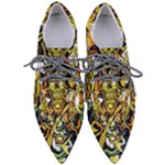 Cowboy Skeleton With Gun Illustration Pointed Oxford Shoes