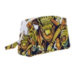 Cowboy Skeleton With Gun Illustration Wristlet Pouch Bag (Medium)