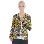Cowboy Skeleton With Gun Illustration Casual Zip Up Jacket
