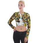 Cowboy Skeleton With Gun Illustration Long Sleeve Cropped Velvet Jacket