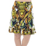 Cowboy Skeleton With Gun Illustration Fishtail Chiffon Skirt