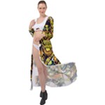 Cowboy Skeleton With Gun Illustration Maxi Chiffon Beach Wrap