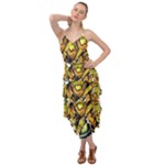 Cowboy Skeleton With Gun Illustration Layered Bottom Dress