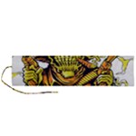 Cowboy Skeleton With Gun Illustration Roll Up Canvas Pencil Holder (L)
