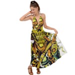 Cowboy Skeleton With Gun Illustration Backless Maxi Beach Dress
