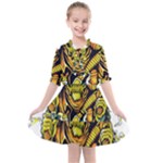 Cowboy Skeleton With Gun Illustration Kids  All Frills Chiffon Dress