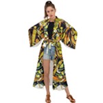 Cowboy Skeleton With Gun Illustration Maxi Kimono