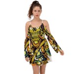 Cowboy Skeleton With Gun Illustration Boho Dress