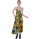 Cowboy Skeleton With Gun Illustration Tie Back Maxi Dress
