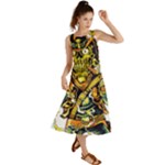Cowboy Skeleton With Gun Illustration Summer Maxi Dress
