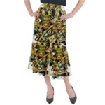 Cowboy Skeleton With Gun Illustration Midi Mermaid Skirt