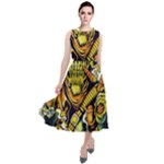 Cowboy Skeleton With Gun Illustration Round Neck Boho Dress