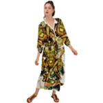 Cowboy Skeleton With Gun Illustration Grecian Style  Maxi Dress