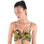 Cowboy Skeleton With Gun Illustration Woven Tie Front Bralet