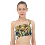 Cowboy Skeleton With Gun Illustration Spliced Up Bikini Top 