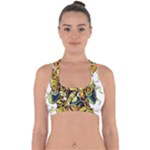 Cowboy Skeleton With Gun Illustration Cross Back Hipster Bikini Top 