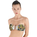 Cowboy Skeleton With Gun Illustration Twist Bandeau Bikini Top