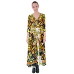 Cowboy Skeleton With Gun Illustration Button Up Maxi Dress