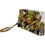 Cowboy Skeleton With Gun Illustration Wristlet Pouch Bag (Small)