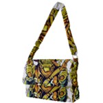 Cowboy Skeleton With Gun Illustration Full Print Messenger Bag (L)