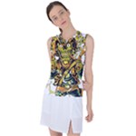 Cowboy Skeleton With Gun Illustration Women s Sleeveless Sports Top