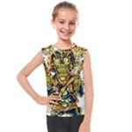 Cowboy Skeleton With Gun Illustration Kids  Mesh Tank Top