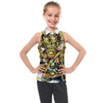 Cowboy Skeleton With Gun Illustration Kids  Sleeveless Polo T-Shirt