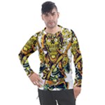 Cowboy Skeleton With Gun Illustration Men s Pique Long Sleeve T-Shirt