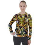 Cowboy Skeleton With Gun Illustration Women s Pique Long Sleeve T-Shirt