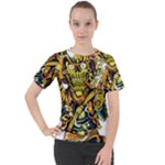 Cowboy Skeleton With Gun Illustration Women s Sport Raglan T-Shirt