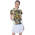 Cowboy Skeleton With Gun Illustration Women s Polo T-Shirt